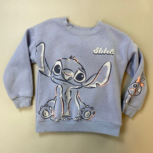 Disney Stitch Sweatshirt Blue Girls 4 Scrump Whimsical Pastel Playful Graphic